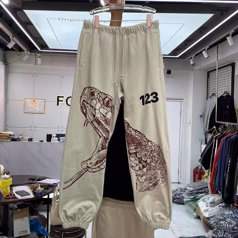

Washable boa constrictor three-dimensional foam printed pantaloons pants