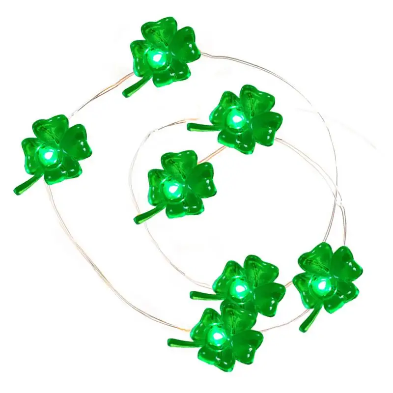 

Shamrock String Lights Battery Operated With 40 LED Lucky Clover Handmade Green String Lights For St. Patrick's Day Decoration