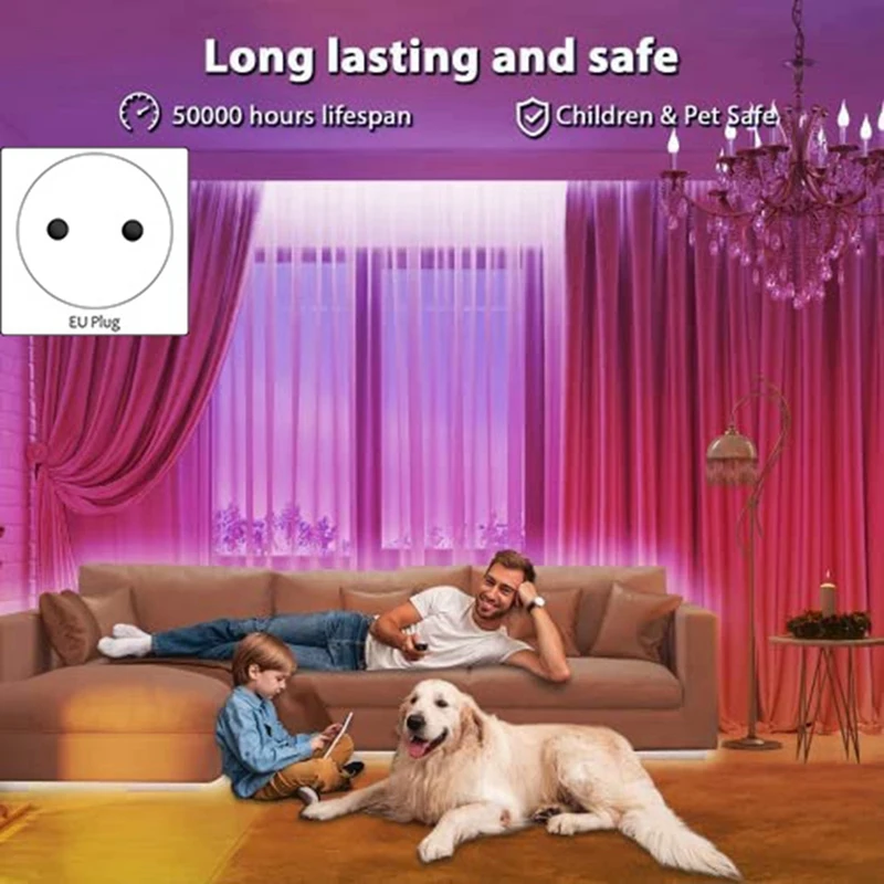 

Светодиодные лампы RGB 5050 с дистанционным управлением, приложение для смартфона, светодиодный ные лампы для спальни, бара, комнаты «сделай са...