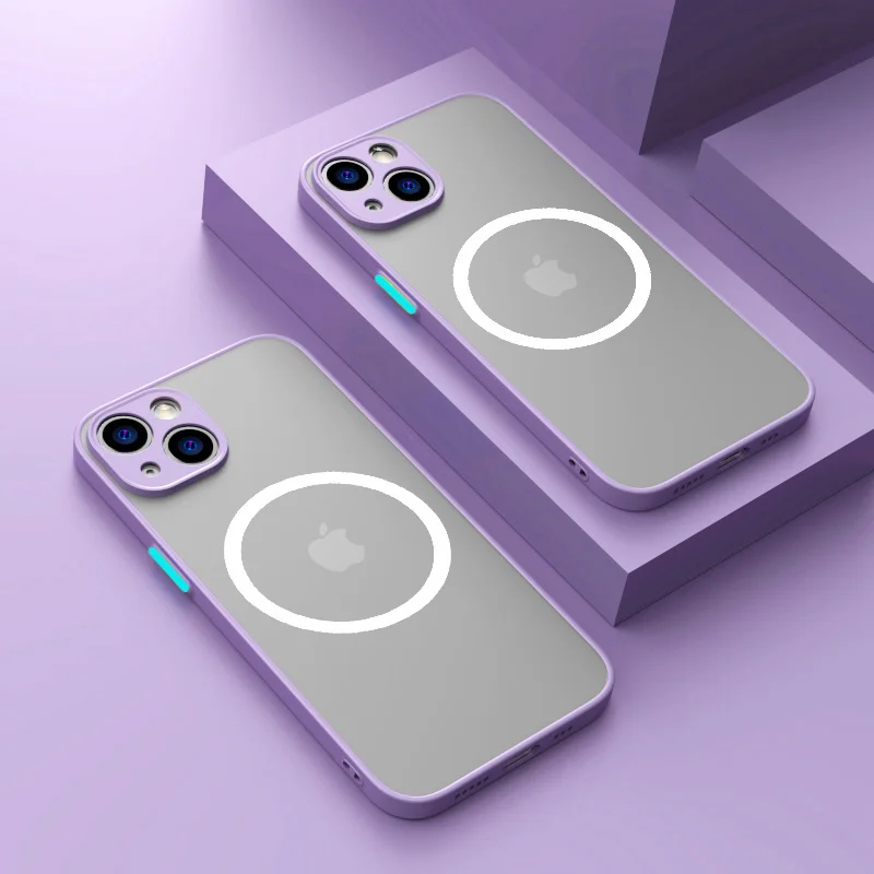 Фото Роскошный Магнитный чехол для телефона Magsafe с беспроводной зарядкой для IPhone 13 14 12 11 Pro Max Mini X XR XS 14Plus, противоударный бронированный чехол №2