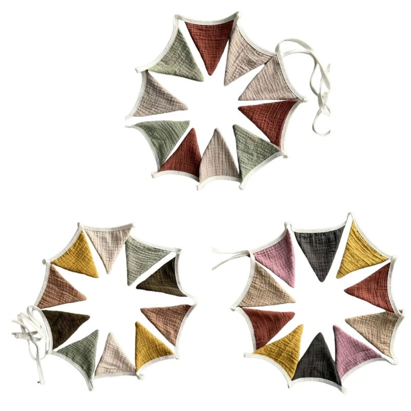 

Bunting Banners Cotton Pennant Cloth Bunting for Wedding Birthday Baby Showers Anniversary Nursery