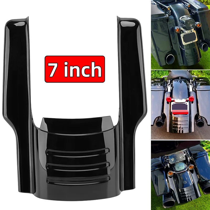 

Аксессуары для мотоциклов, черный 7-дюймовый удлинитель заднего крыла, натянутый наполнитель для сумки для Harley Touring Road King Street Glide 1996-2008