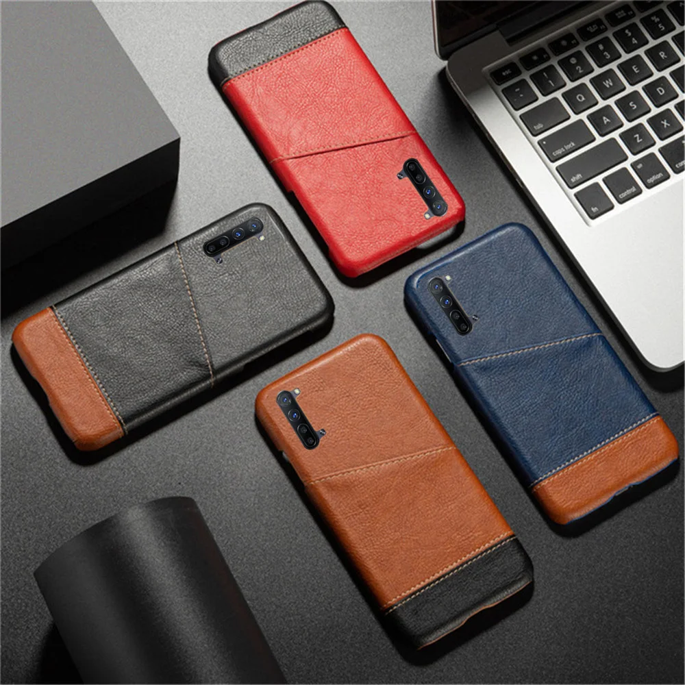 

For OPPO Find X2 lite 6.4" Find X2lite CPH2005 Funda For OPPO Find X2 Lite Case Mixed Splice PU Leather Credit Card Holder Cover