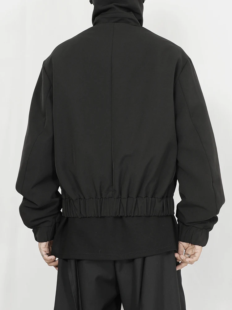 Оригинальная мужская повседневная куртка темно-черного цвета дизайн ощущение