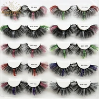 abestyou 20mm 3d mink false messi eyelashes foxy eyes pointed tail shimmery colored lashes cute girl barbie kawaii maquillajes
