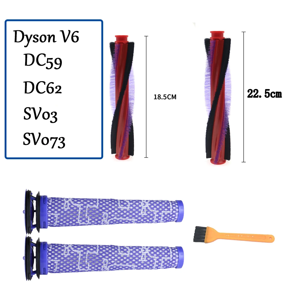 

For Dyson V6 Animal Fluffy Cordless Vacuum Cleaner Bristle Roller Brush Bar Pre-Filter Replace Accessory DC59 DC62 SV03 SV073