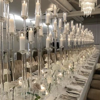 wedding crystal candle holder 10 arms decoration event party table centerpieces glass candelabra 100cm