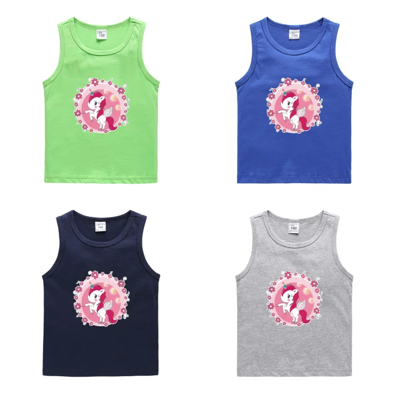 

My little pony children's cartoon fashion all-match vest Korean cotton sweat-absorbing casual bottoming shirt baby sweatshirt