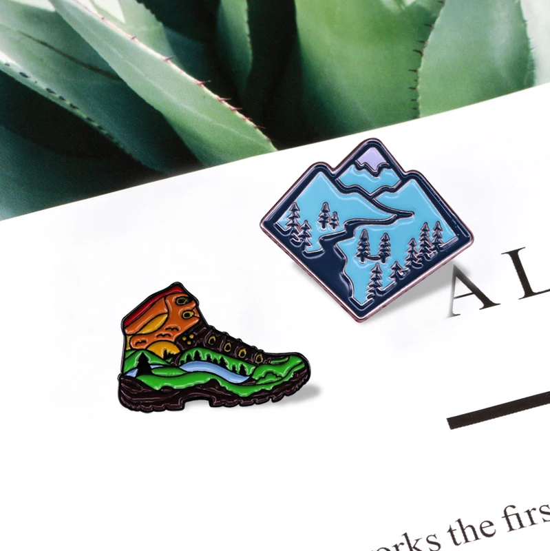 Эмалированная заколка для пеших прогулок ботинок походов