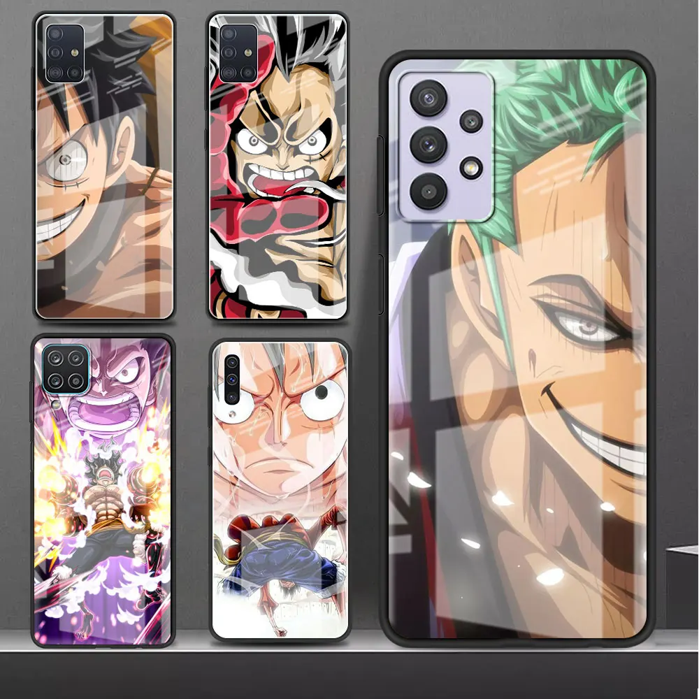Цельный стеклянный чехол из аниме для Samsung Galaxy A52 A71 A50 A51 A70 A21s A31 A72 A10 A12 A30 A22, чехол для телефона
