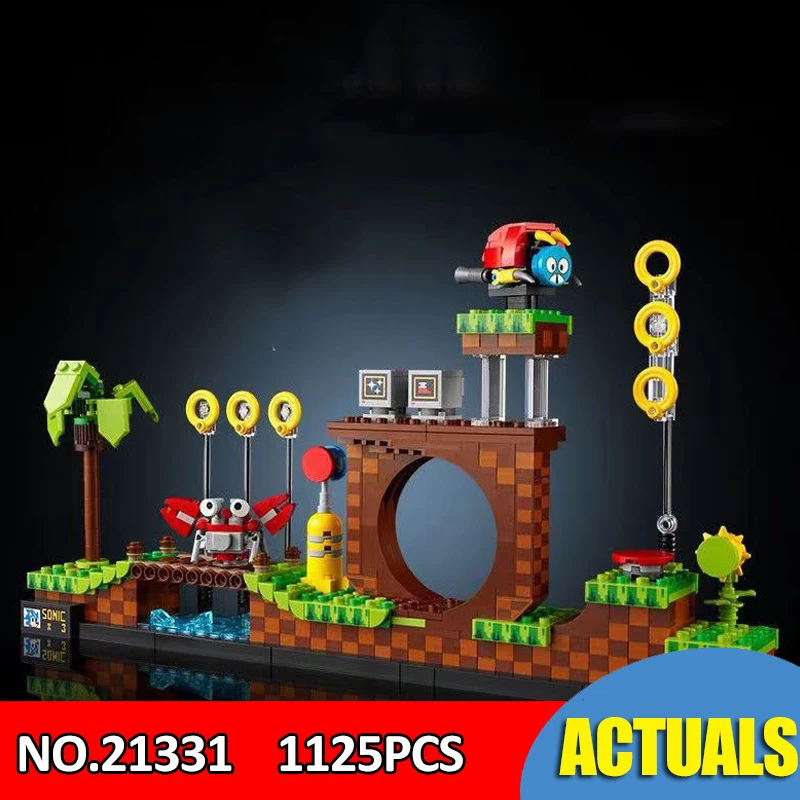 IN STOCK Ideas 21331 Classic Pop Game Green Hill Zone Building Blocks Toys with LED light