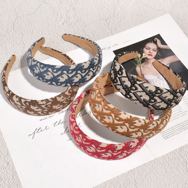 

Simple Embroidery Head Clip Women Retro French Korean Hair Headdress Hairbands