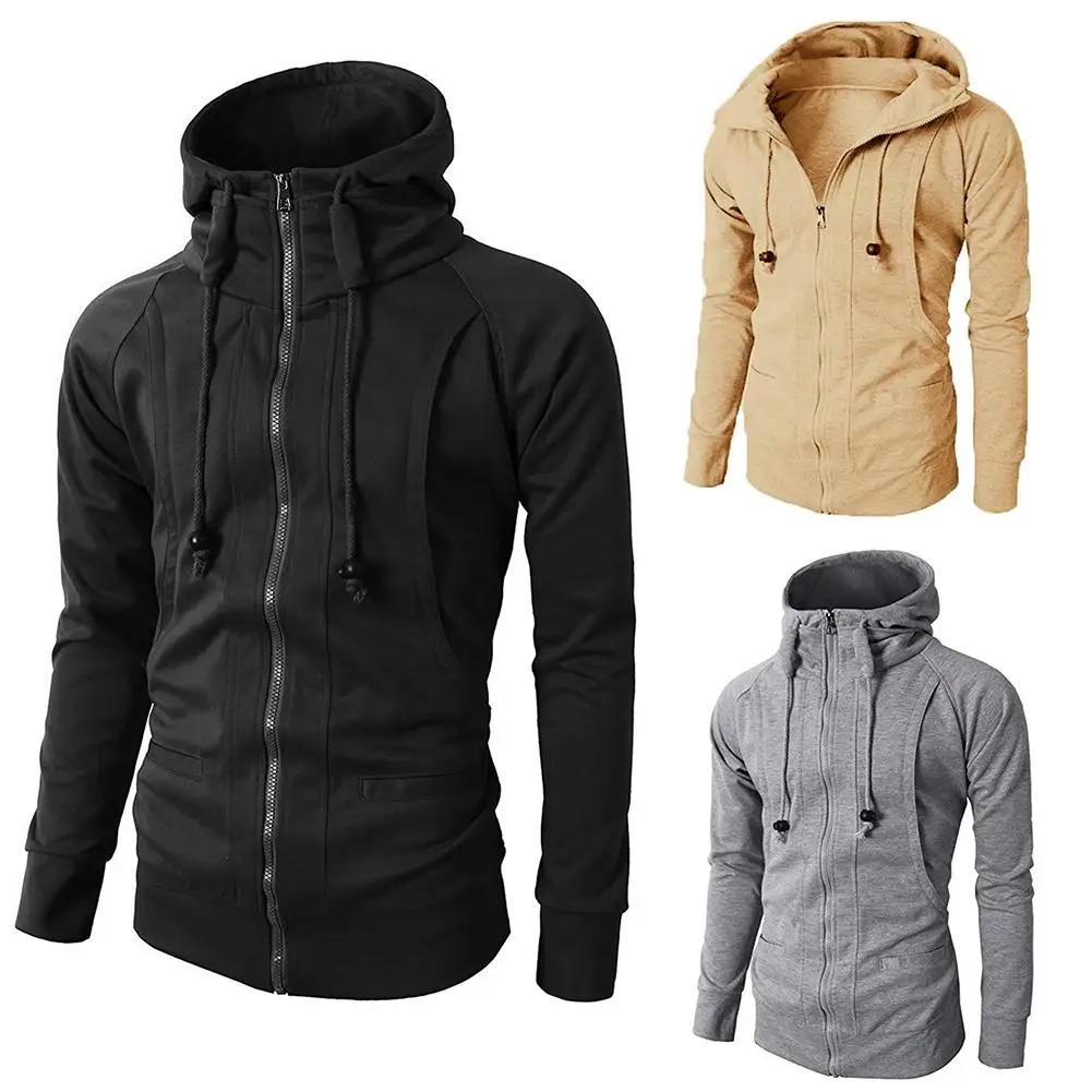 

2019 New Men Sweatshirt Casual Spring Autumn Hooded Long Sleeve Zipper Clothes Fashion Comfortable Daily Fleece Cardigan Tops