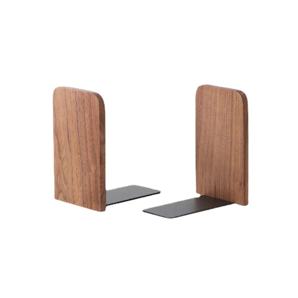 2 Pieces Book Ends Desktop Stand Holder Anti-skid Space-saving Books Organizer Support Mount Bookends for Office