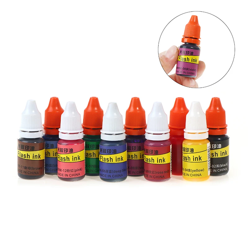 

10ml Flash Refill Fast Drying Stamping Ink Inking Photosensitive Stamp Oil