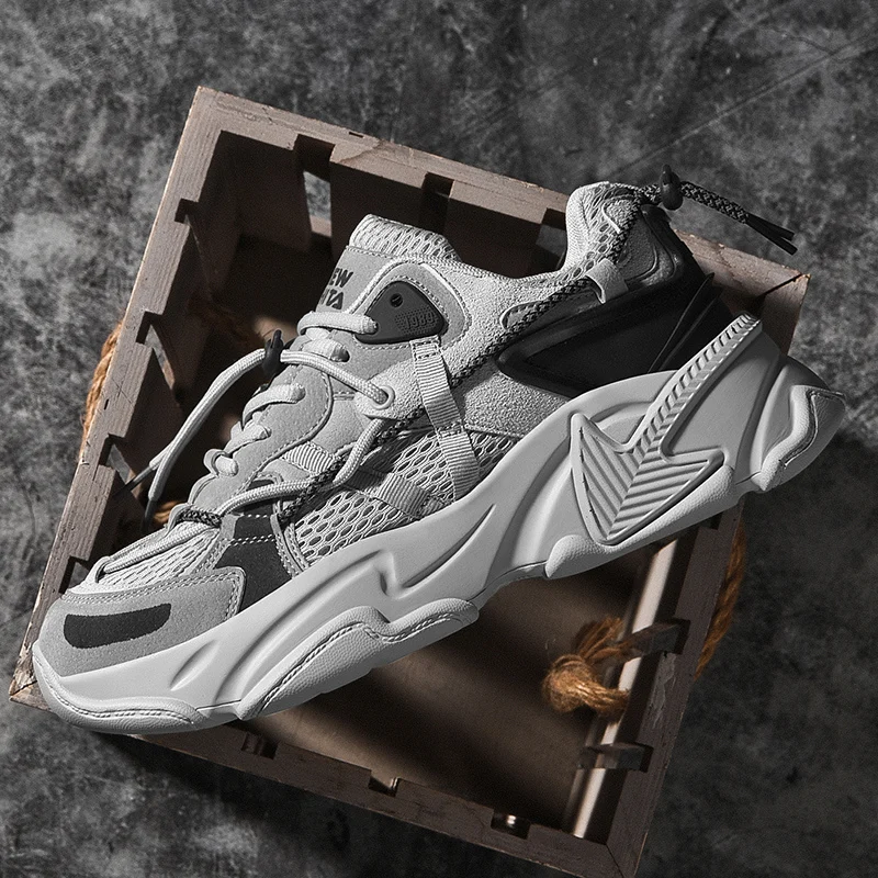 New Summer Running Shoes Men Couple Chunky Sneaker Women Breathable Mesh Sports Shoes Thick Sole Walking Shoes Zapatillas Hombre