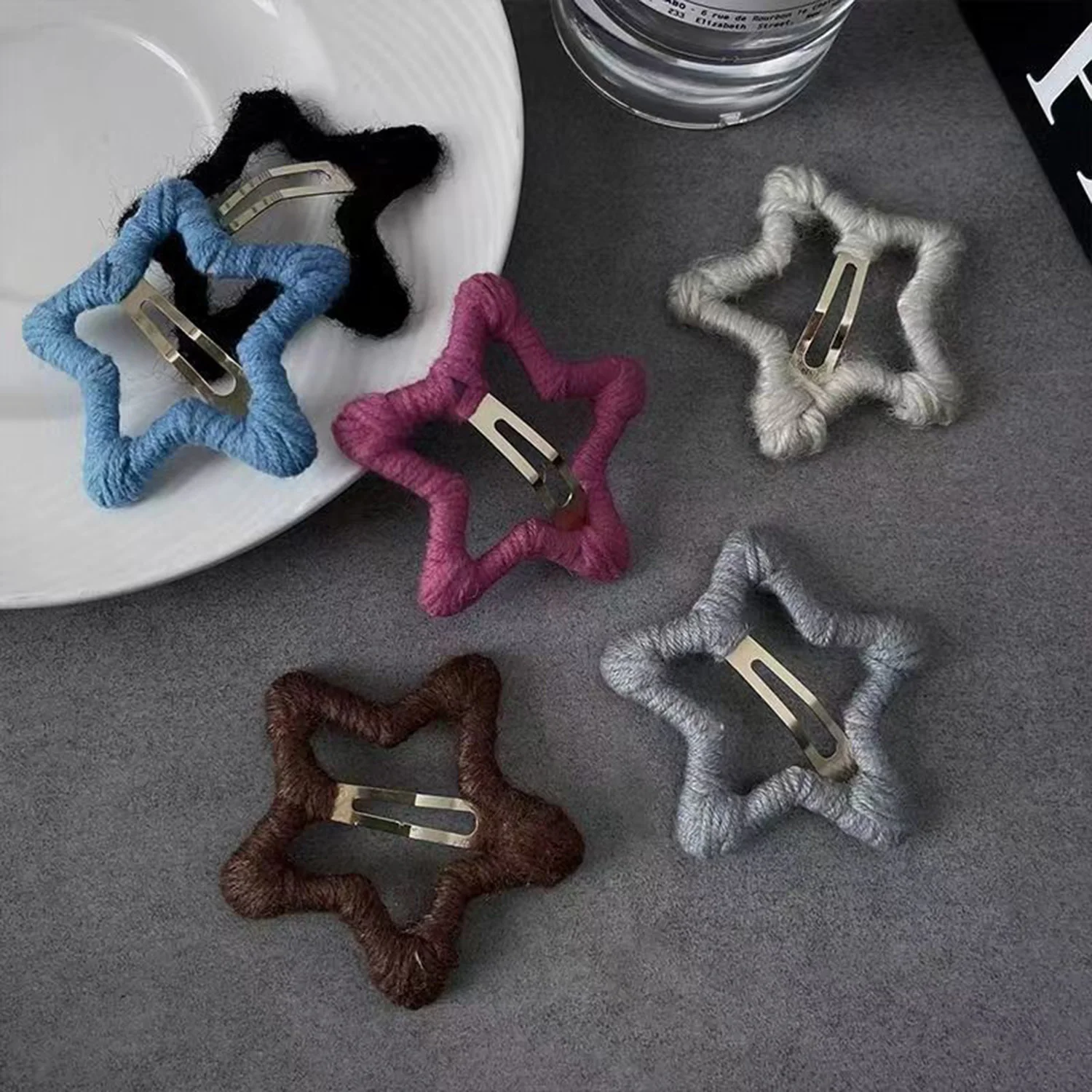 

1Pcs Colorful Star BB Hair Clips Y2K Women Grils Cute Metal Wool Star Hairpin Side Barrettes Hair Grip Headwear Hair Accessories