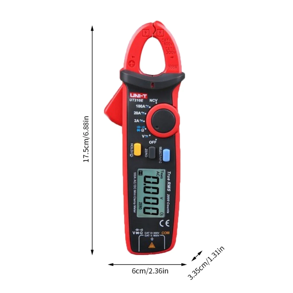

Digital Clamp Meter Mini AC DC Current Tester Resistance Voltage Detection Multimeter UT210E