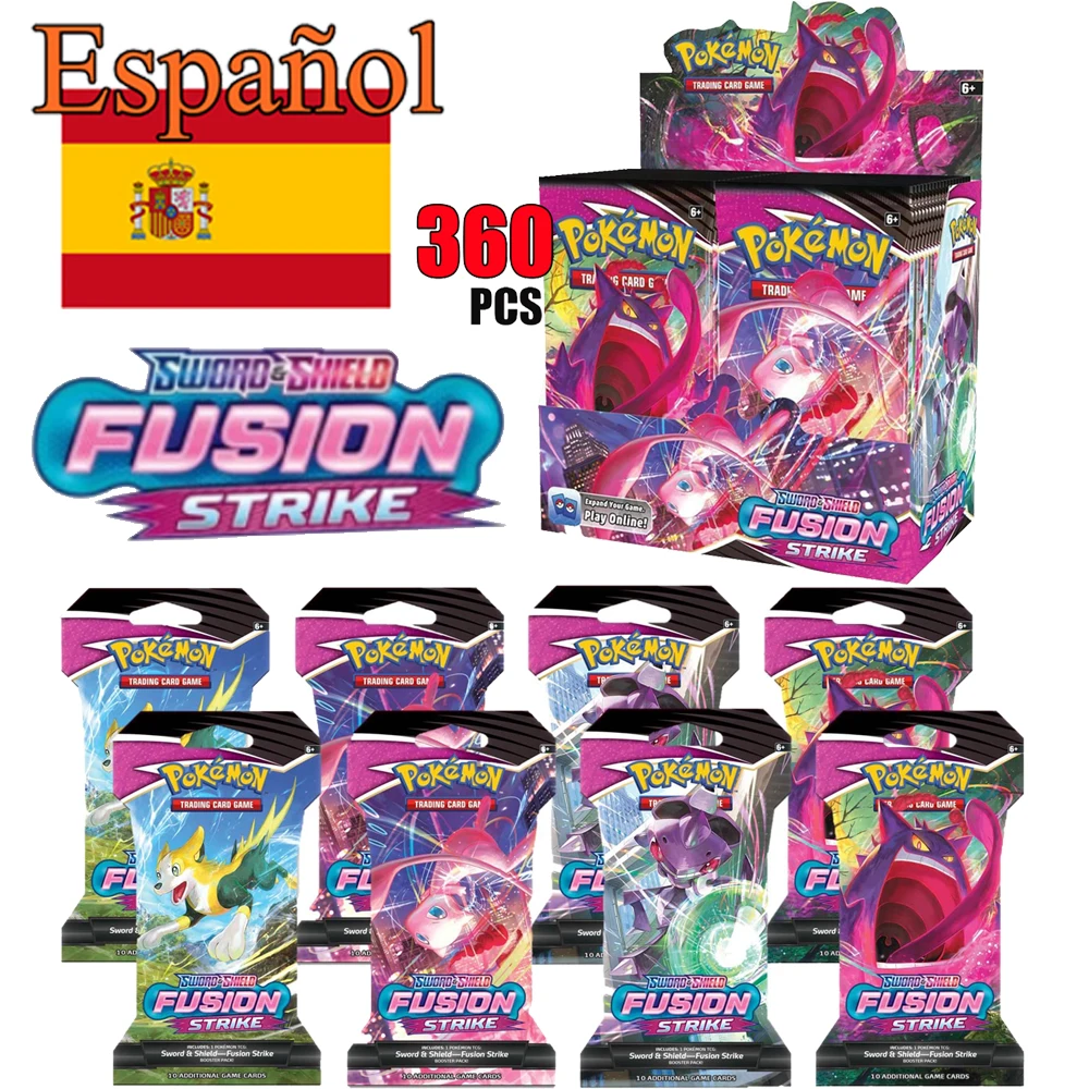 

360Pcs/Box Español Version Pokemon Cartas Trading FUSION STRIME Chilling Reign Evolving Skies ASTRES Toy Kids Birthday Gift