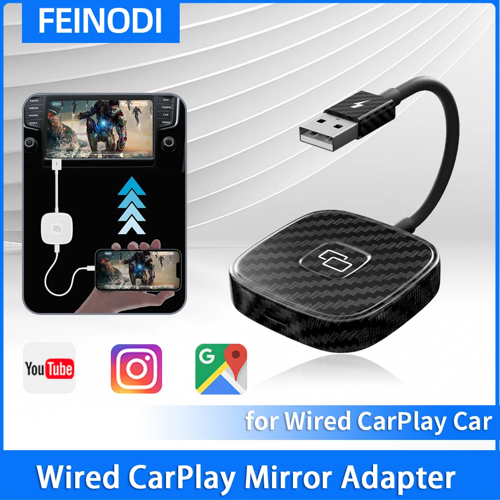 

Проводной зеркальный Ключ адаптер для Carplay/ключ для заводского проводного CarPlay автомобилей поддержка YouTube навигация медиа плеер Mirrorlink