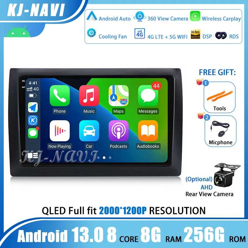 

9inch Android 13 Wireless Navigation Multimedia Car Radio For Fiat Stilo 2002-2010 Stereo Player Carplay Auto GPS DSP NO DVD BT