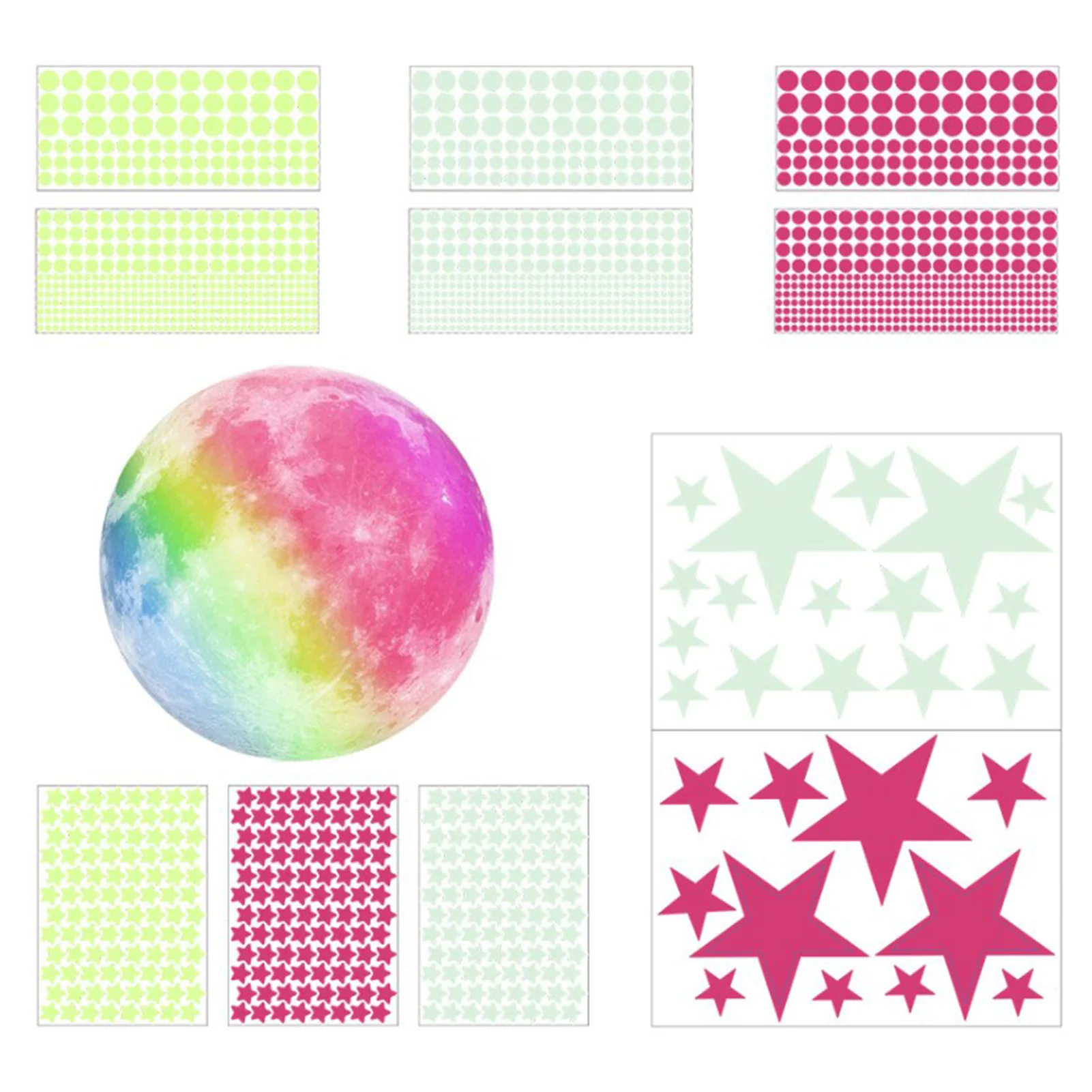 

Star Stickers Glow In The Dark Fluorescent Stars Luminous Stickers Moon Star Stickers Wall Decals Girls Boys Room Decor Ceiling