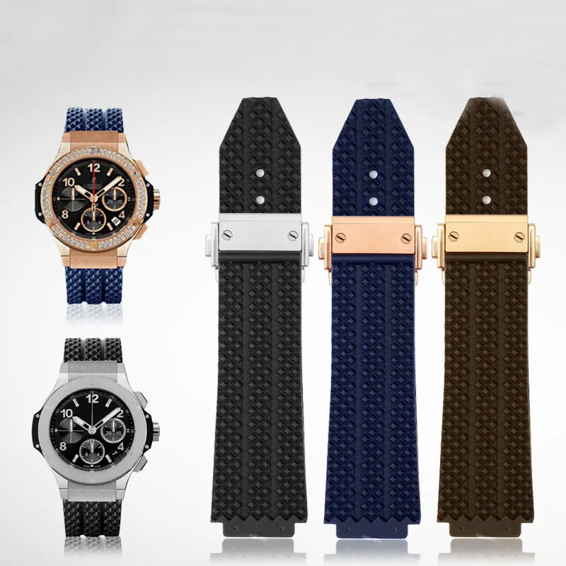 

Silicone waterproof strap For HUBLOT Hengbao Yubo BIG BANG series rubber men's strap accessories 25-17mm 25-19mm