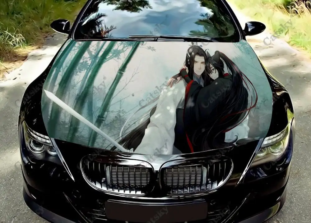 

Виниловые наклейки на капот автомобиля Mo Dao Zu Shi, виниловая пленка, наклейки на крышку двигателя, автомобильные аксессуары