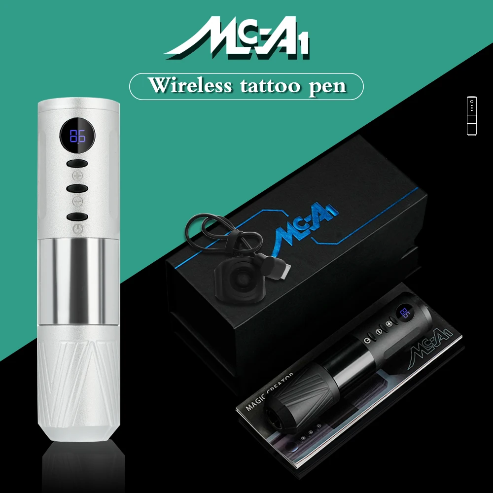 Professional Wireless Tattoo Machine Gun 1450mAh Lithium Battery Power Supply LED Digital Tattoo Pen Permanent Makeup Supplies