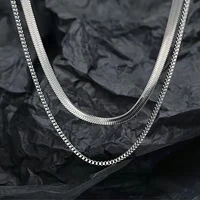 fine 925 sterling silver flat snake box chain necklace jewelry for men women cute charms wedding fashion valentines day gift