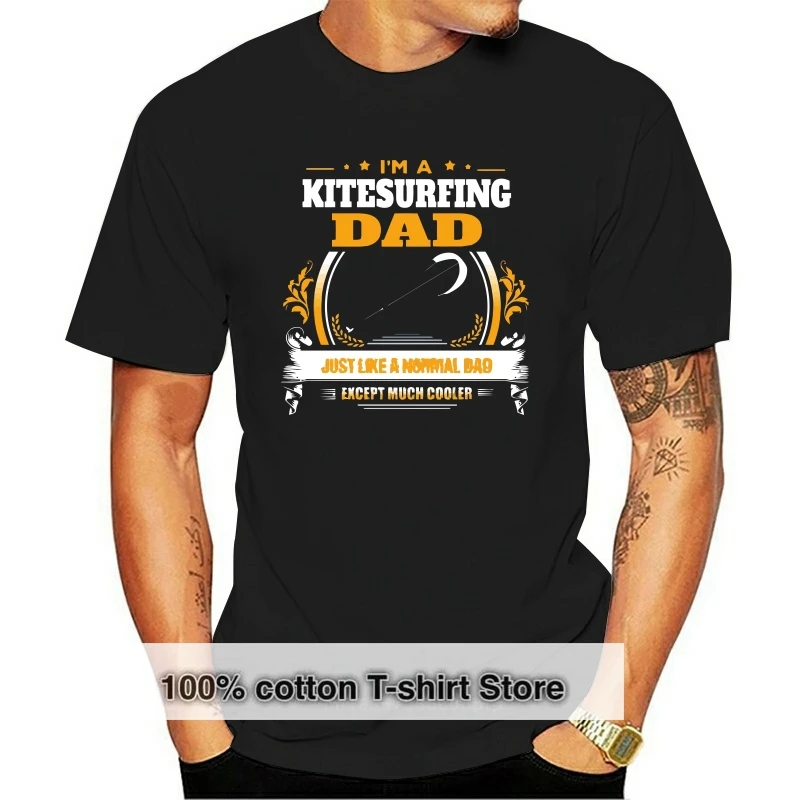 

Kitesurfing Dad Men T Shirt Fashion Homme Guy Plus Size O-neck Cotton Short Sleeve Funny T-shirts