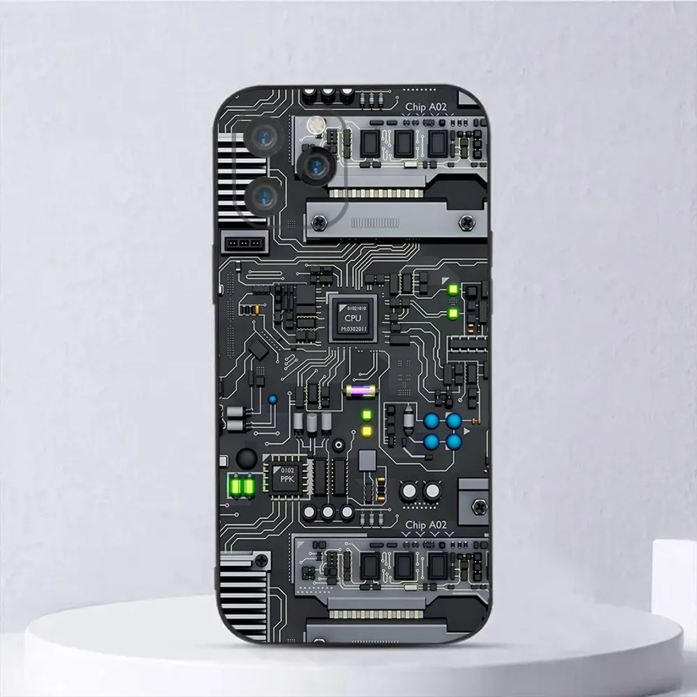 Чехол для телефона с материнской платой iPhone 15 14 13 12 11 Plus Pro Max XS XR SE Mini 8 7 мягкий