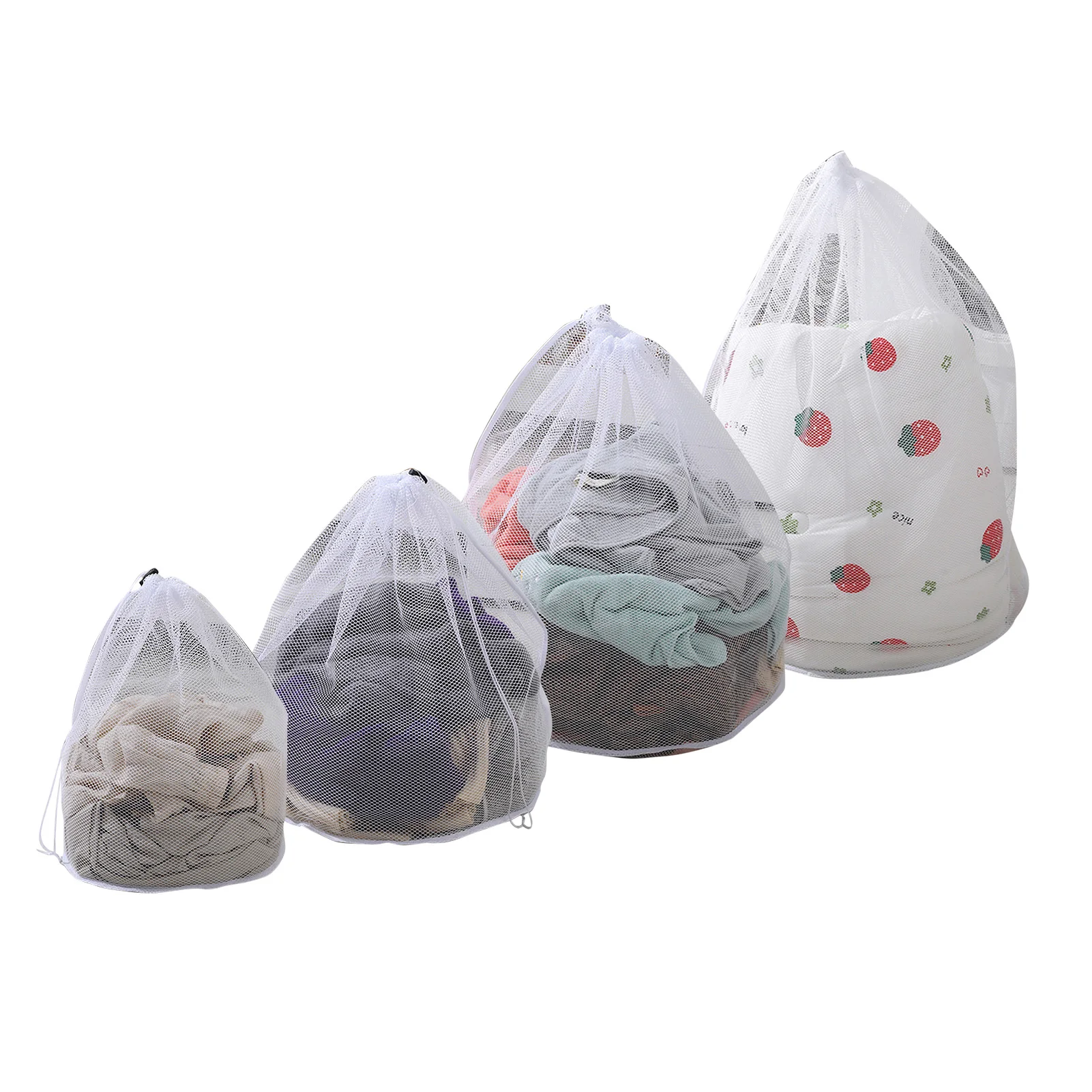 

Mesh Drawstring Laundry Bags Set Of 4 Travel Laundry Wash Bags Underwear Socks Bras Small Medium Large Washing Machine Bags For