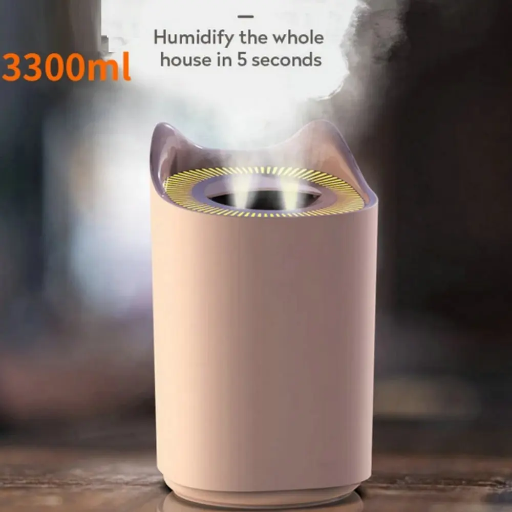 

3L Air Humidifier Essential Oil Aroma Diffuser Double Nozzle With Coloful LED Light Ultrasonic Humidifiers Aromatherapy Diffuser