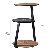american retro small coffee tables solid wood sofa side table living room furniture modern iron creative bedside corner table