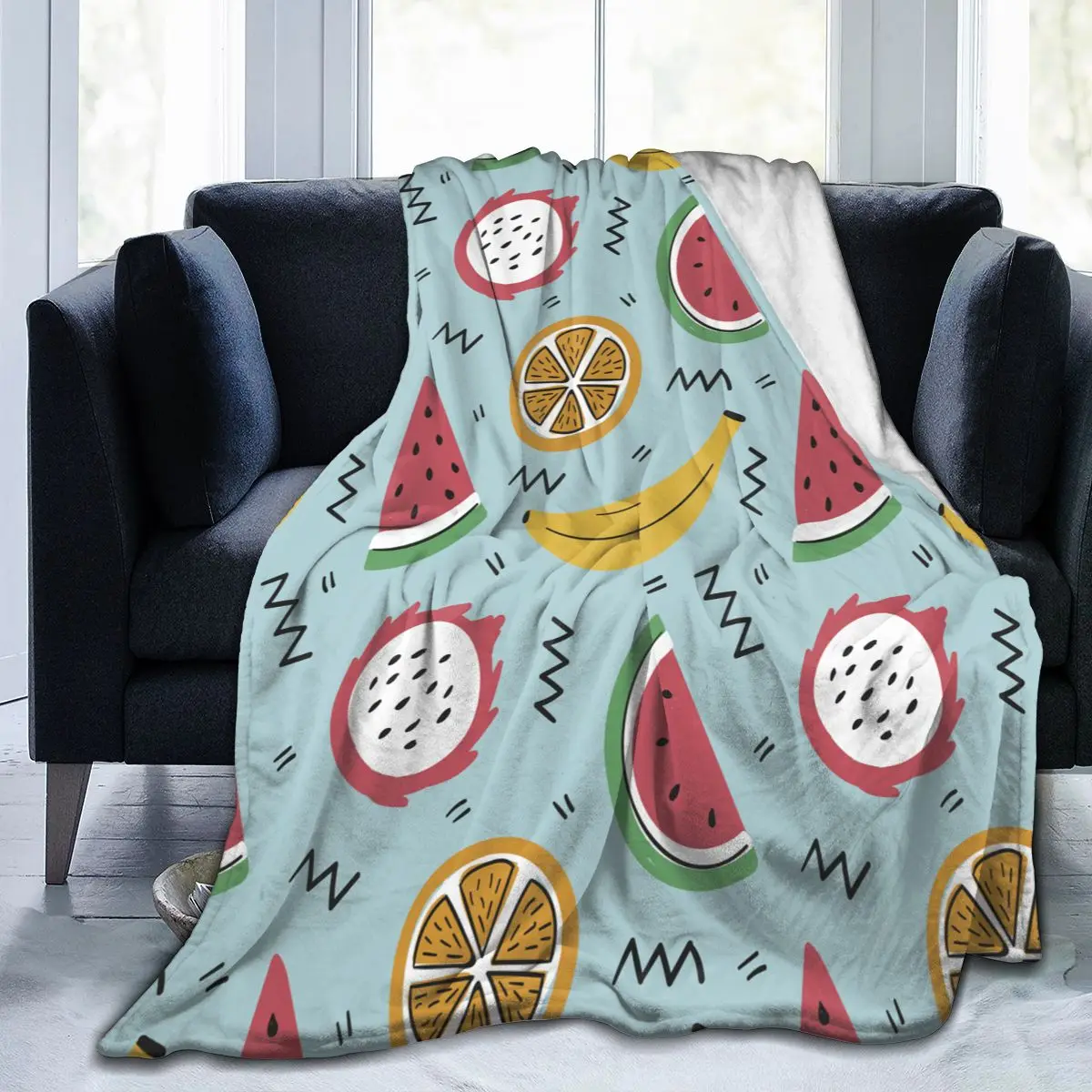 

Flannel Blanket Tropical Fruit Ultra-Soft Micro Fleece Blanket for Bathrobe Sofa Bed Travel Home Winter Spring Fall
