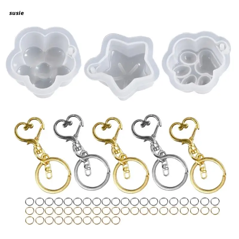 

X7YA силиконовая форма для брелока в виде звезды сливы с отверстием, подвеска для брелока «сделай сам»