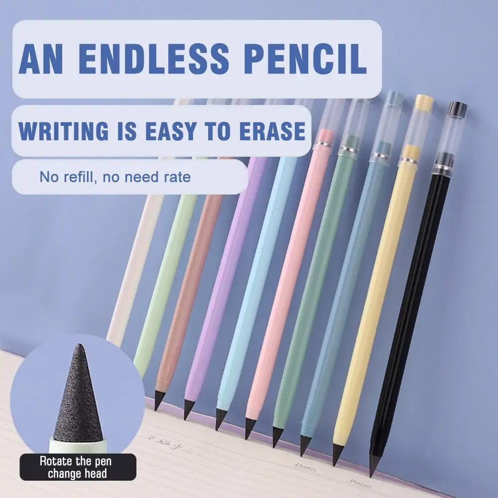 

1pc Inkless Pencil Unlimited Writing No Ink Hb Pen Sketch Painting Tool School Office Supplies Gift For Kids Kawaii Station S2f5