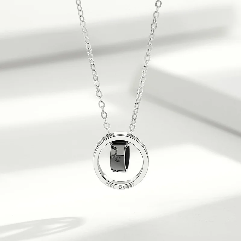 Модные винтажные женские и мужские изысканные двойные кольца ожерелья