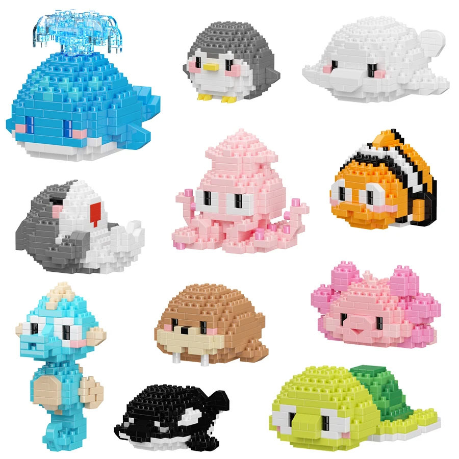 Миниатюрные фигурки морских животных в ассортименте