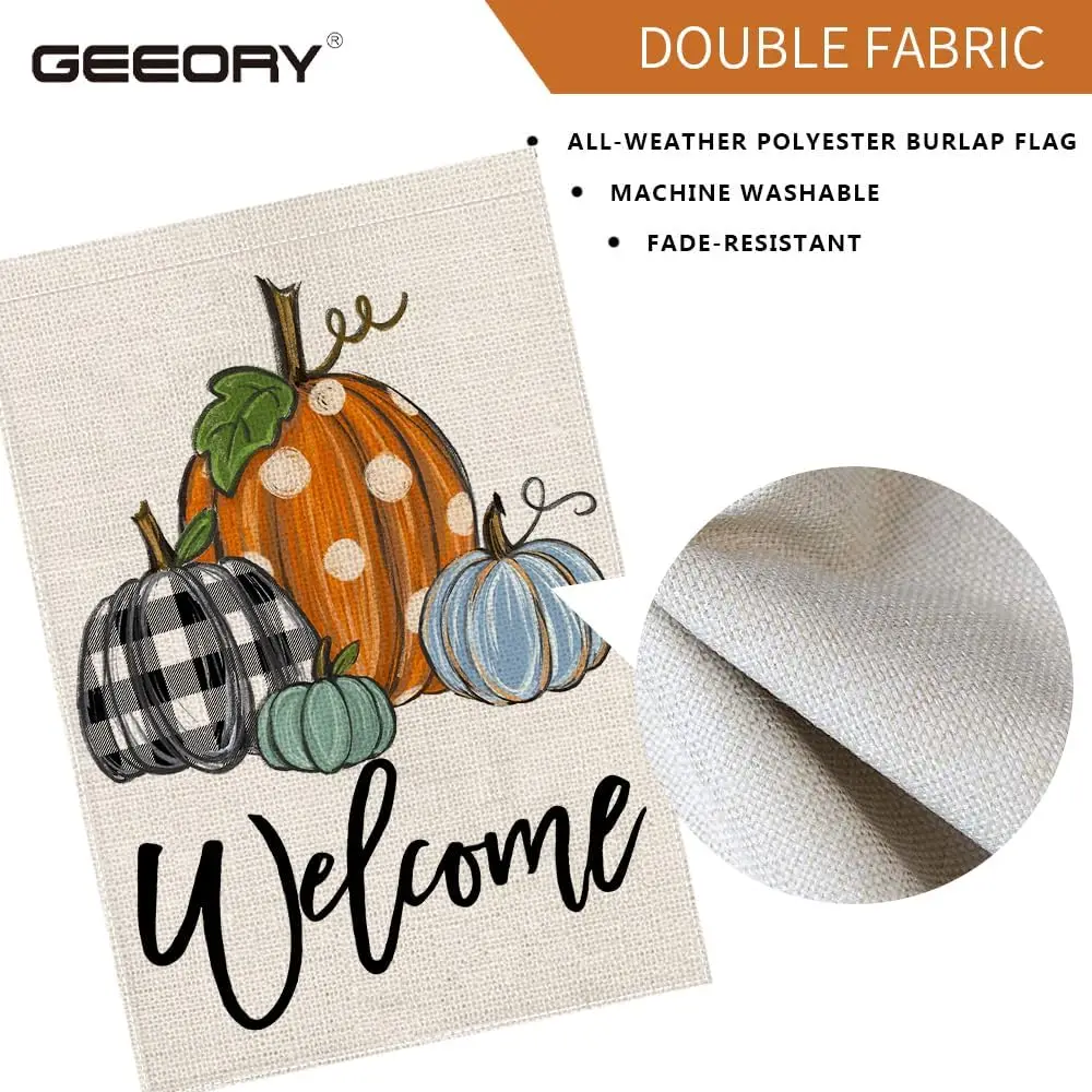 GEEORY Осенний садовый флаг 12 5x18 дюймов двухсторонний маленький декоративный с
