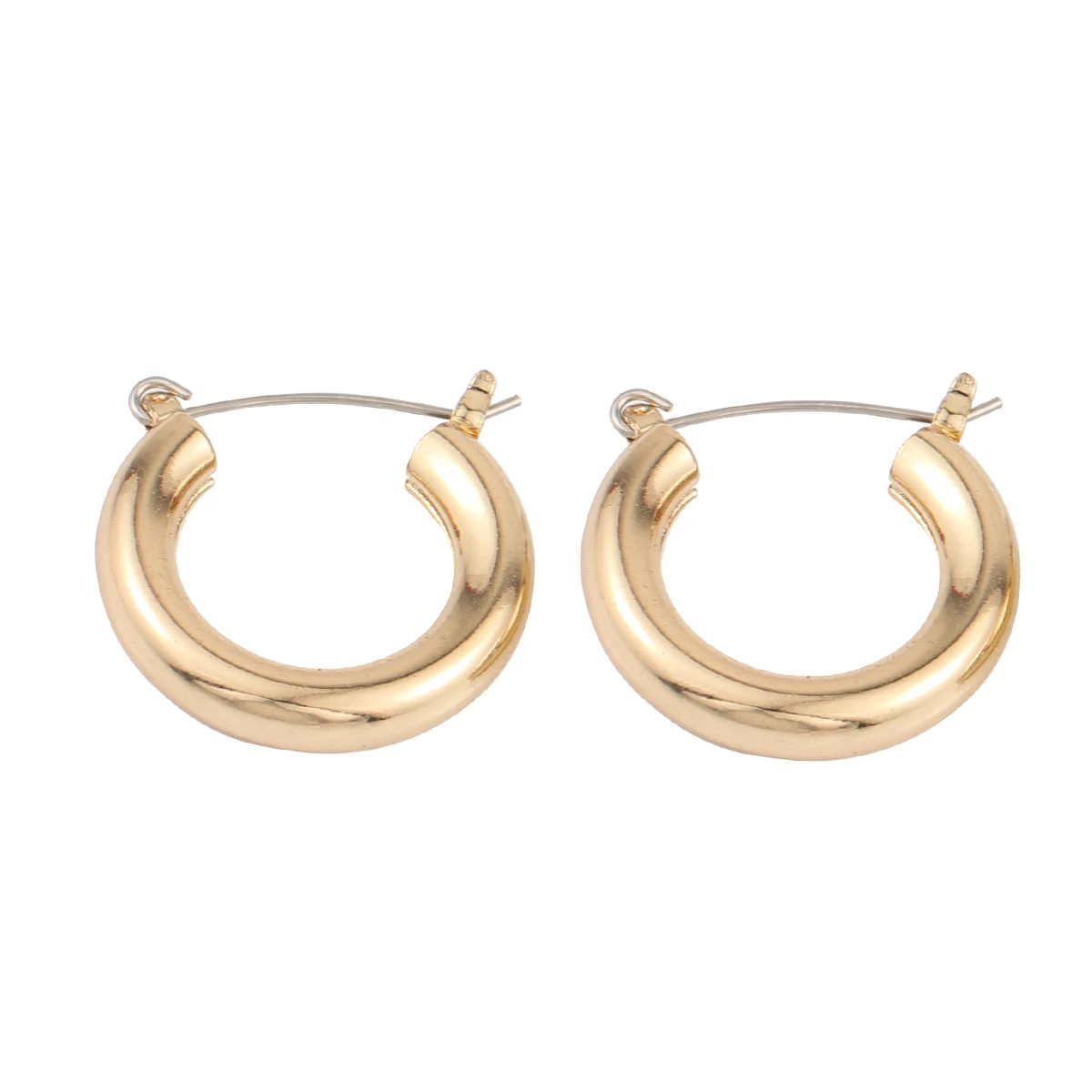 

CARTER LISA Fashion Metal O-Shaped Earings Geometric Tube 14K Gold Plating Hoop Earrings for Women Ear Jewelry