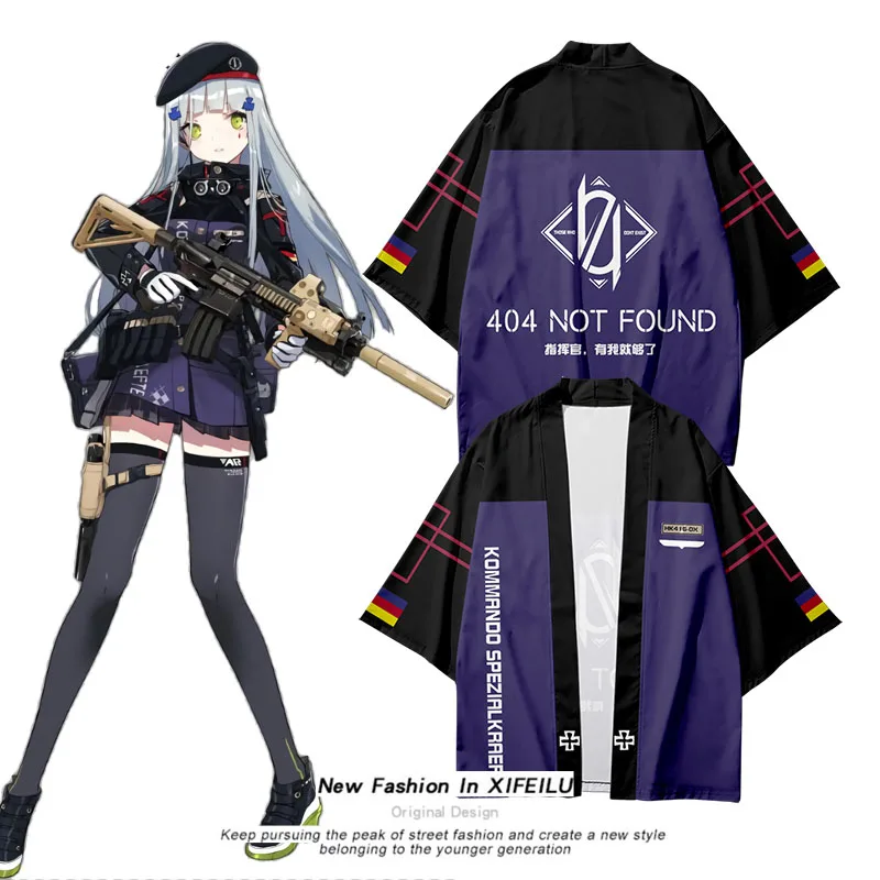 

Футболка HK416 с капюшоном и шорты для девочек, Аниме игра на передней линии, для косплея, летняя Свободная рубашка в стиле унисекс, хаори, штан...