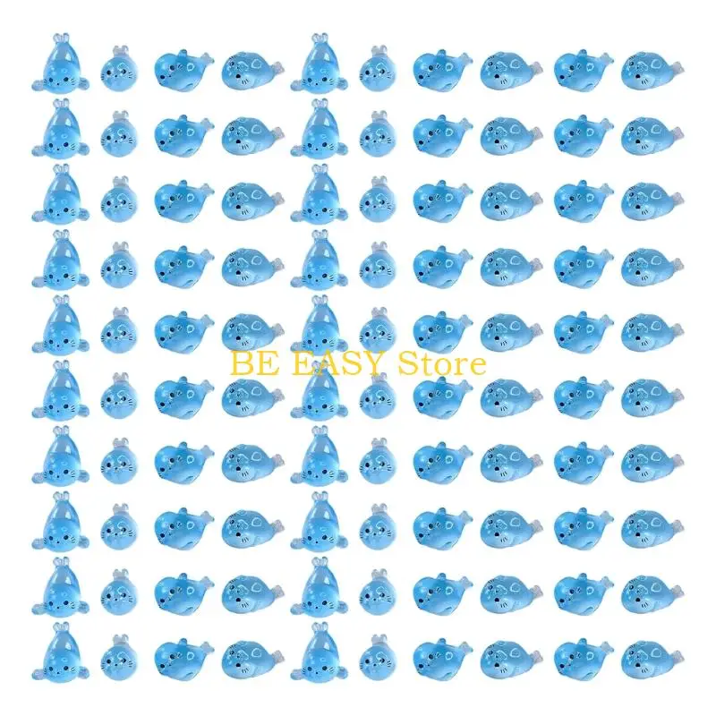 

Миниатюрные светящиеся фигурки тюленей из смолы, 100 шт.