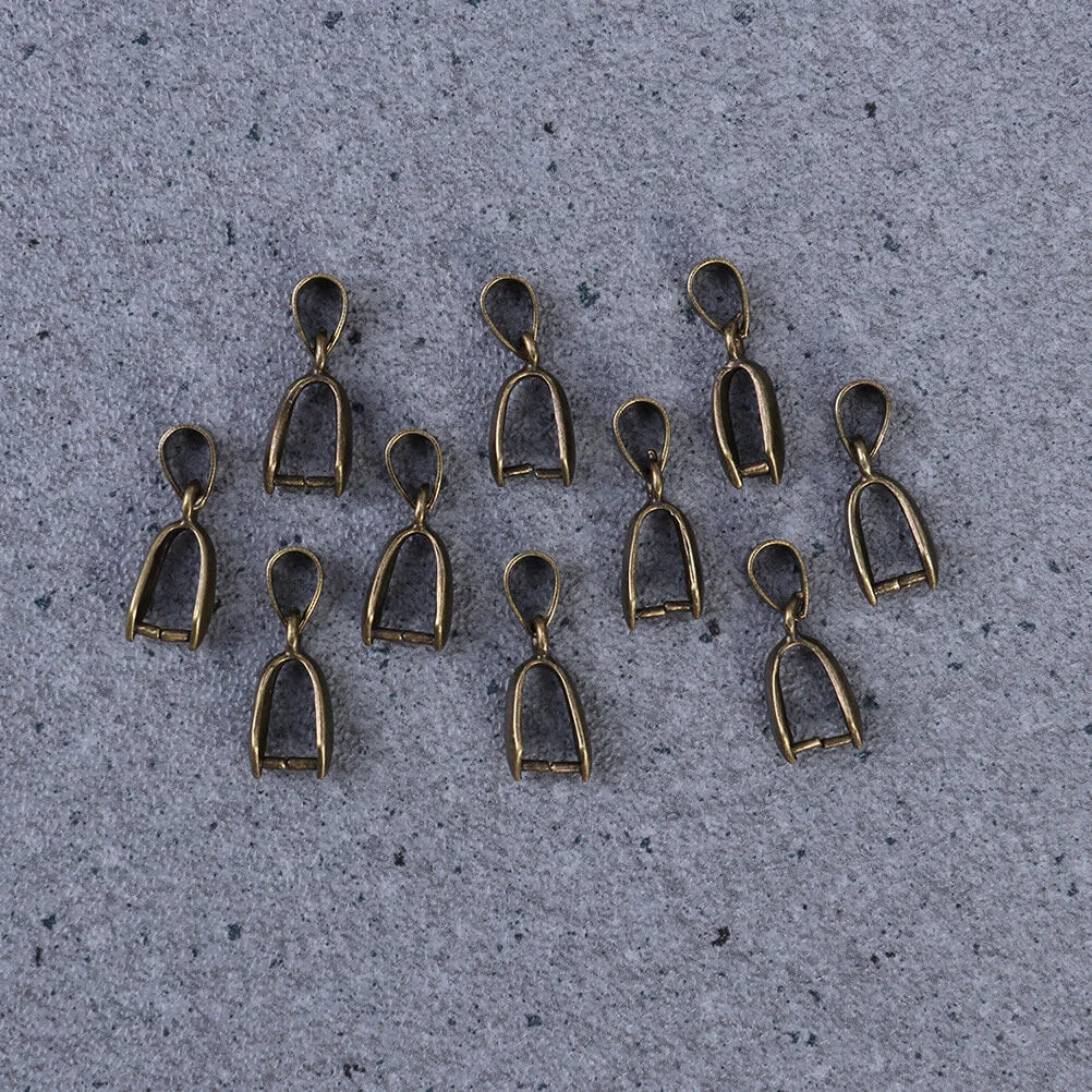 50pcs Metal Pinch Clip Bail Bead Pendant Connector Jewelry Bracelet Findings Accessories ( White )