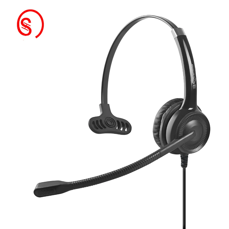 CS11 Wired Earphon,Noise Reduction with voice control,Call center traffic headphone,PC/Phone/Microphone headset,Single ear