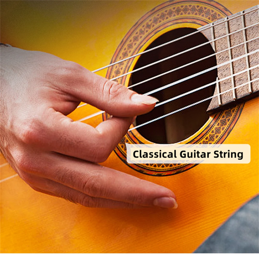 

1pc Alice A103 Classical Guitar Strings Clear Nylon Silver Plated Single Loose String Clear Nylon Silver-Plated Copper Wound