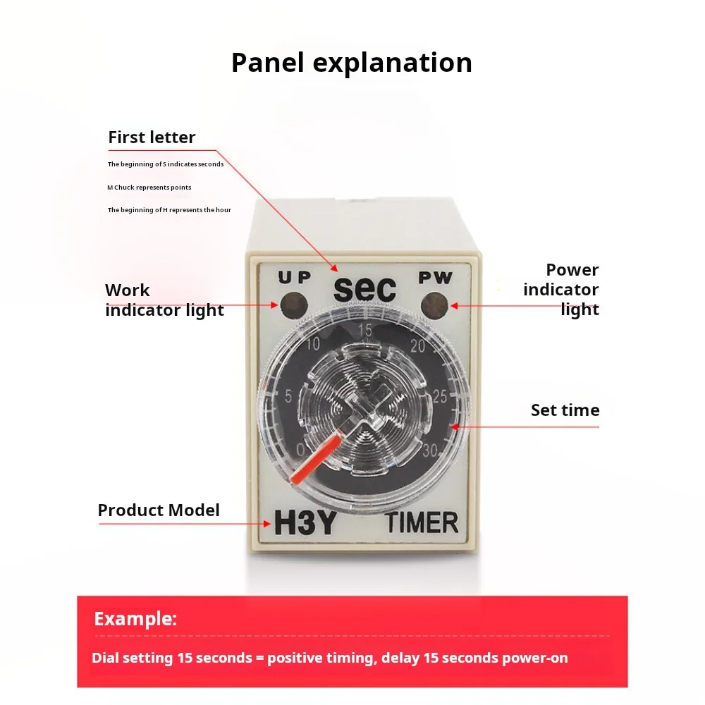 AC220V DC12V H3Y-2 Таймер задержки Реле времени 0-60S Второе и базовое гнездо DPDT