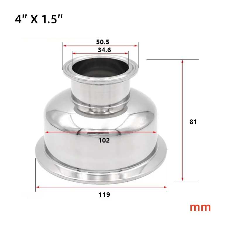 

Редуктор чаши три кламп нержавеющая сталь 304