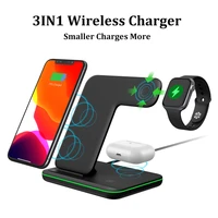 3 in 1 fast wireless charger stand for iphone 13 12 11 pro max xr x 8 8p 15w charging dock for airpods samsung huawei xiaomi
